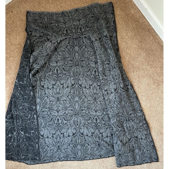 Peruvian Connection Alpaca Wool Jacquard Cardigan Coat Sweater – Gray Floral – L - Picture 8 of 15